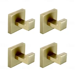 4pcs Robe Hooks Wall Mounted Clothes Hooks Bathroom Towel Hooks 304 Stainless Steel for Bathroom Kitchen