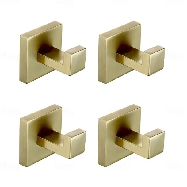 4pcs Robe Hooks Wall Mounted Clothes Hooks Bathroom Towel Hooks 304 Stainless Steel for Bathroom Kitchen