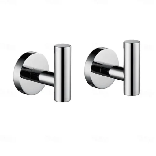 2pcs Robe Hooks,Bathroom Chrome Towel Hooks 304 Stainless Steel Wall Mounted Clothes Hooks For Bathroom/Kitchen