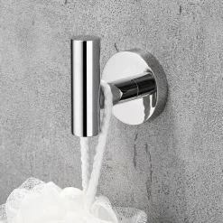 2pcs Robe Hooks,Bathroom Chrome Towel Hooks 304 Stainless Steel Wall Mounted Clothes Hooks For Bathroom/Kitchen