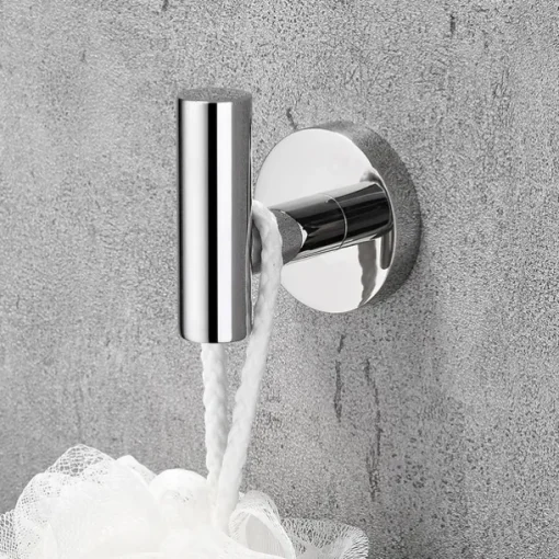2pcs Robe Hooks,Bathroom Chrome Towel Hooks 304 Stainless Steel Wall Mounted Clothes Hooks For Bathroom/Kitchen