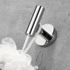 2pcs Robe Hooks,Bathroom Chrome Towel Hooks 304 Stainless Steel Wall Mounted Clothes Hooks For Bathroom/Kitchen