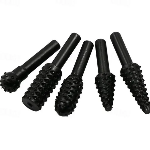 5/10pcs Rotary Burr Rasp Set Carbon Steel Wood Carving File Rasp Drill Bits Fit For Rotary Tools For DIY Woodworking Wood Plastic Carving Polishing Grinding Engraving