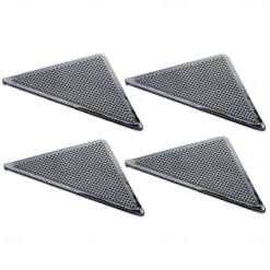 4pcs Rug Corners Grippers for Hardwood Floors Wood Floor Carpet Laminate Area Rugs on Tile - Rug Stickers - Rug Pads - Rug Tape - Double Sided Rug Tape - No Slip Rug Grip - Anti Slip Rug Grips