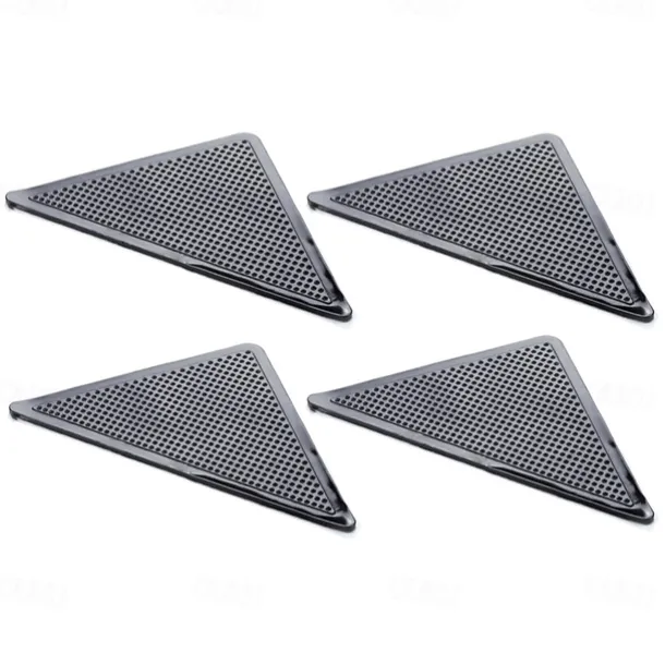 4pcs Rug Corners Grippers for Hardwood Floors Wood Floor Carpet Laminate Area Rugs on Tile - Rug Stickers - Rug Pads - Rug Tape - Double Sided Rug Tape - No Slip Rug Grip - Anti Slip Rug Grips