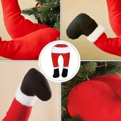 1pcs Santa Prosthetic Leg Dinner Table Decor Christmas Decor Fireplace Decor Xmas Holiday Tree Ornament Inflatable Santa Legs Santa Legs for Chimney Festival Home Decoration Window