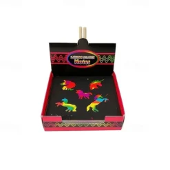 100pcs Scratch Art Rainbow Mini Notes With Wooden Stylus Colorful Scratch Art Mini Notes Colorful Scratch Art DIY Kids Kindergarten Students Doodle Painting Party Gifts