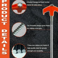 8/16pcs Screw in Tent Stakes 8