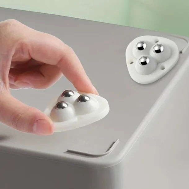 4pcs Self Adhesive Caster Wheels Heavy Duty Swivel Wheels Stainless Steel Paste Universal Wheel 360 Degree Rotation Sticky Pulley For Bins Bottom Storage Box Furniture Trash Can Coffee Table