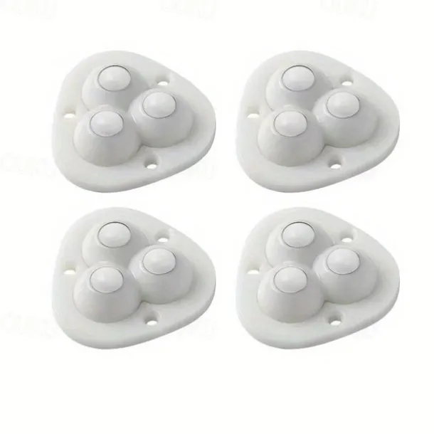 4pcs Self Adhesive Caster Wheels Heavy Duty Swivel Wheels Stainless Steel Paste Universal Wheel 360 Degree Rotation Sticky Pulley For Bins Bottom Storage Box Furniture Trash Can Coffee Table