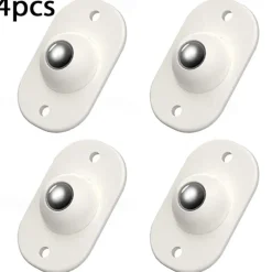 4/12pcs Self-Adhesive Caster Wheels Mini Swivel Wheels Stainless Steel Paste Universal Wheel 360 Degree Rotation Sticky Pulley For Bins Bottom Storage Box Furniture Trash Can