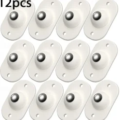 4/12pcs Self-Adhesive Caster Wheels Mini Swivel Wheels Stainless Steel Paste Universal Wheel 360 Degree Rotation Sticky Pulley For Bins Bottom Storage Box Furniture Trash Can