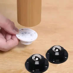 4pcs Self-adhesive Casters, Upgraded Casters, Super Load-bearing Ball Stainless Steel Universal Pulley, 360 Degree Rotating Pulley For Furniture Garbage Cans