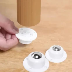 4pcs Self-adhesive Casters, Upgraded Casters, Super Load-bearing Ball Stainless Steel Universal Pulley, 360 Degree Rotating Pulley For Furniture Garbage Cans