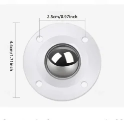 4pcs Self-adhesive Casters, Upgraded Casters, Super Load-bearing Ball Stainless Steel Universal Pulley, 360 Degree Rotating Pulley For Furniture Garbage Cans