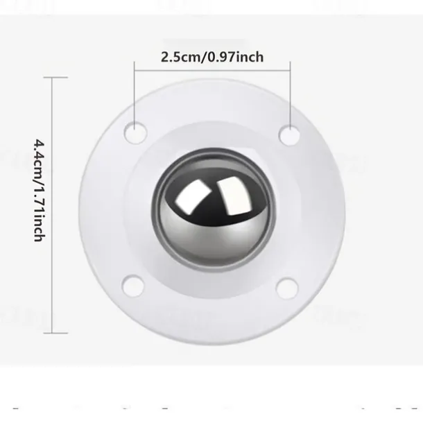 4pcs Self-adhesive Casters, Upgraded Casters, Super Load-bearing Ball Stainless Steel Universal Pulley, 360 Degree Rotating Pulley For Furniture Garbage Cans