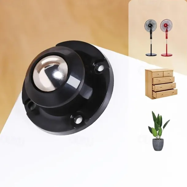 4pcs Self-adhesive Casters, Upgraded Casters, Super Load-bearing Ball Stainless Steel Universal Pulley, 360 Degree Rotating Pulley For Furniture Garbage Cans