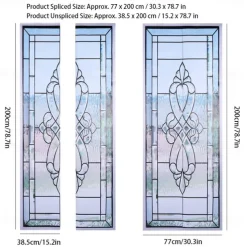 2pcs Self-adhesive Creative Imitation Glass Door Stickers For Living Room Diy Decorative Home Waterproof Wall Stickers 30.3