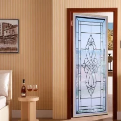 2pcs Self-adhesive Creative Imitation Glass Door Stickers For Living Room Diy Decorative Home Waterproof Wall Stickers 30.3