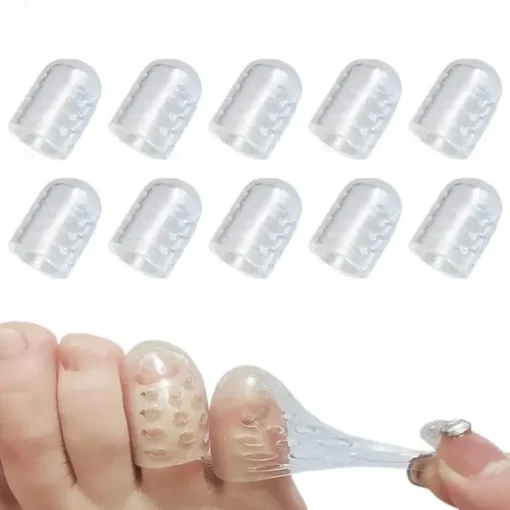 10pcs Silicone Breathable Toe Covers, Silicone Anti-Friction Toe Protector, Little Toe Protectors Caps Guards for Men Women, Blisters and Ingrown Toenails