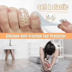 10pcs Silicone Breathable Toe Covers, Silicone Anti-Friction Toe Protector, Little Toe Protectors Caps Guards for Men Women, Blisters and Ingrown Toenails