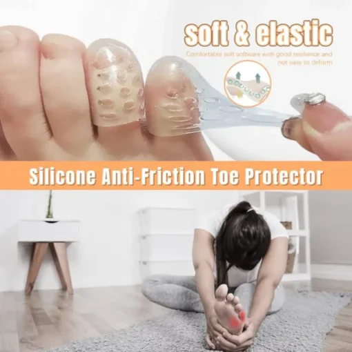 10pcs Silicone Breathable Toe Covers, Silicone Anti-Friction Toe Protector, Little Toe Protectors Caps Guards for Men Women, Blisters and Ingrown Toenails