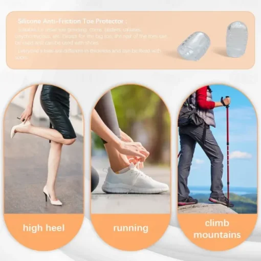10pcs Silicone Breathable Toe Covers, Silicone Anti-Friction Toe Protector, Little Toe Protectors Caps Guards for Men Women, Blisters and Ingrown Toenails