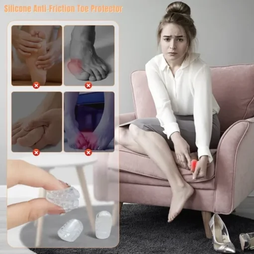 10pcs Silicone Breathable Toe Covers, Silicone Anti-Friction Toe Protector, Little Toe Protectors Caps Guards for Men Women, Blisters and Ingrown Toenails