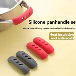 5PCS Silicone Pan Handle Cover Heat Insulation Assist Handle Holder Grip Sleeve Kitchen Gadgets