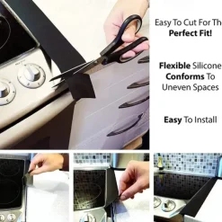 2pcs Silicone Stove Gap Cover Bathroom sink Kitchen Counter Gap Filler HeatResistant Oven Gap Filler Between Kitchen Appliances WashingMachine And Stovetop