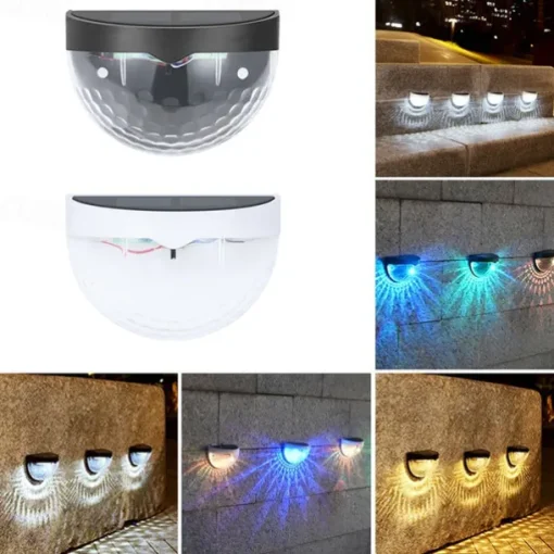 2/4pcs Solar Fence Light Outdoor Waterproof Wall Lights Solar Step Lights for Patio Fence Yard Garden Garage Deck Stairway Gate