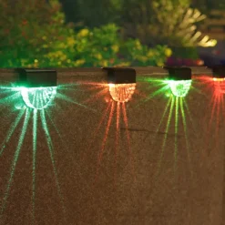 2/4pcs Solar Fence Lights Outdoor Deck Lights Warm White Waterproof RGB 2 Modes Garden Lights Villa Patio Decoration Landscape Fence Stair Lights