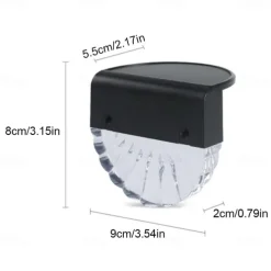 2/4pcs Solar Fence Lights Outdoor Deck Lights Warm White Waterproof RGB 2 Modes Garden Lights Villa Patio Decoration Landscape Fence Stair Lights