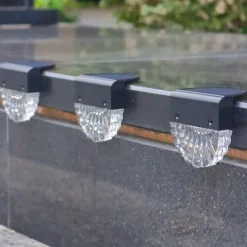 2/4pcs Solar Fence Lights Outdoor Deck Lights Warm White Waterproof RGB 2 Modes Garden Lights Villa Patio Decoration Landscape Fence Stair Lights