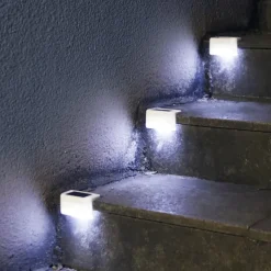 4pcs Solar Fence Lights Outdoor Waterproof Garden Light Courtyard Fence Steps Balcony Walkway Holiday Decoration Lighting Solar Night Lamp