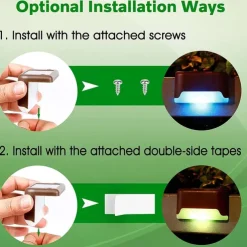 4pcs Solar Fence Lights Outdoor Waterproof Garden Light Courtyard Fence Steps Balcony Walkway Holiday Decoration Lighting Solar Night Lamp