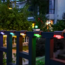 4pcs Solar Fence Lights Outdoor Waterproof Garden Light Courtyard Fence Steps Balcony Walkway Holiday Decoration Lighting Solar Night Lamp
