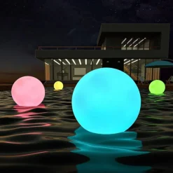 2pcs Solar Floating Pool Lights Outdoor Solar Garden Light Inflatable Floating Ball Light Waterproof Color Changing LED Night Lamp