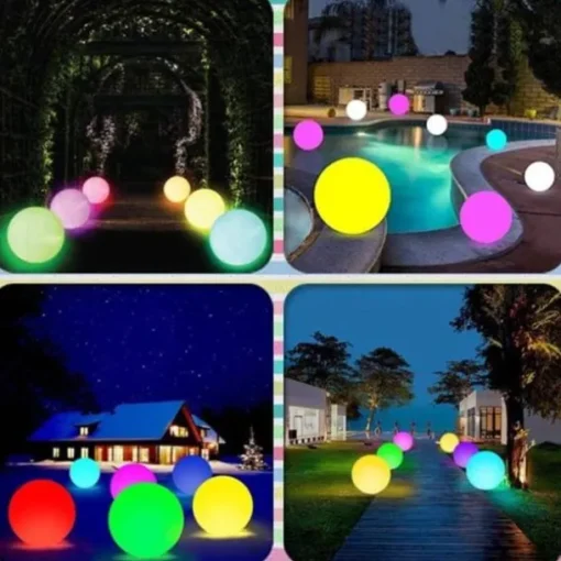 2pcs Solar Floating Pool Lights Outdoor Solar Garden Light Inflatable Floating Ball Light Waterproof Color Changing LED Night Lamp