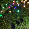 1/2pcs Solar Garden Lights Outdoor Firefly Starburst Swaying Lights Warm White Color Changing RGB Light for Yard Patio Pathway Decoration Swaying When Wind Blows