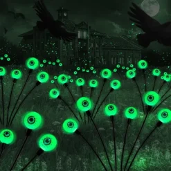 1/2pcs Solar Garden Lights Outdoor Firefly Starburst Swaying Lights Warm White Color Changing RGB Light for Yard Patio Pathway Decoration Swaying When Wind Blows
