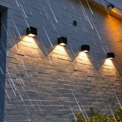 1/2pcs Solar Outdoor Wall Lights Patio Lights Fence Light for Garden Patio Balcony Courtyard Villa Porch Yard Decoration Atmosphere Waterproof Wall Lamp