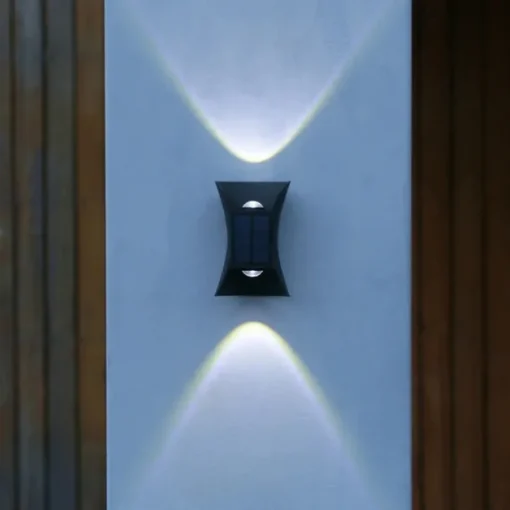 2pcs Solar Wall Lights 2 Modes Lighting Outdoor Waterproof Up and Down Luminous Lighting Garden Decoration Solar Light Stair Fence Solar Landscape Lights
