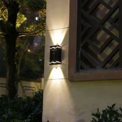 4pcs Solar Wall Lights Outdoor Waterproof Garden Decoration Splicable Light Smart Sensing Sunlight Powered Balcony Fence Yard Lighting LED Solar Light