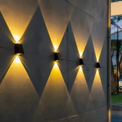 2pcs Solar Wall Lights Outdoor LED Garden Lights Waterproof Wall Light Smart Light Control Sensor Porch Lamp Courtyard Balcony Fence Channel Lighting Landscape Decoration Solar Night Light
