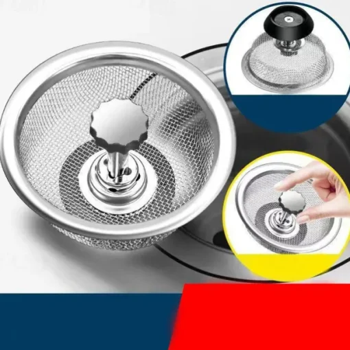 2pcs Stainless Steel Kitchen Sink Strainer Basket Drain Plug Filter Replacement for Wide Rim 3.2/4.4 inch, Food Catcher Anti-Clogging