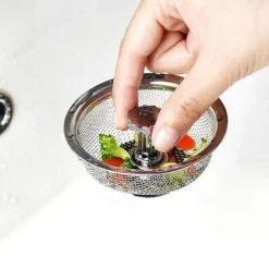 2pcs Stainless Steel Kitchen Sink Strainer Basket Drain Plug Filter Replacement for Wide Rim 3.2/4.4 inch, Food Catcher Anti-Clogging