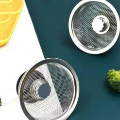 2pcs Stainless Steel Kitchen Sink Strainer Basket Drain Plug Filter Replacement for Wide Rim 3.2/4.4 inch, Food Catcher Anti-Clogging