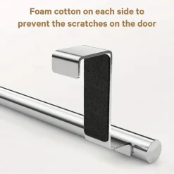 2pcs Stainless Steel No-Drill Over-the-Door Towel Rack: Perfect for Kitchen Cabinet Doors, Back of Doors, Ideal for Hanging Dishcloths, Towels, providing Convenient Storage and Organization