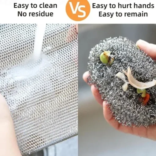 5pcs Steel Wire Cleaning Cloth Kitchen Magic Dishwashing Towel Non Stick Oil Cleaning Rag Microwave Stove Clean Tools Dish Cloth